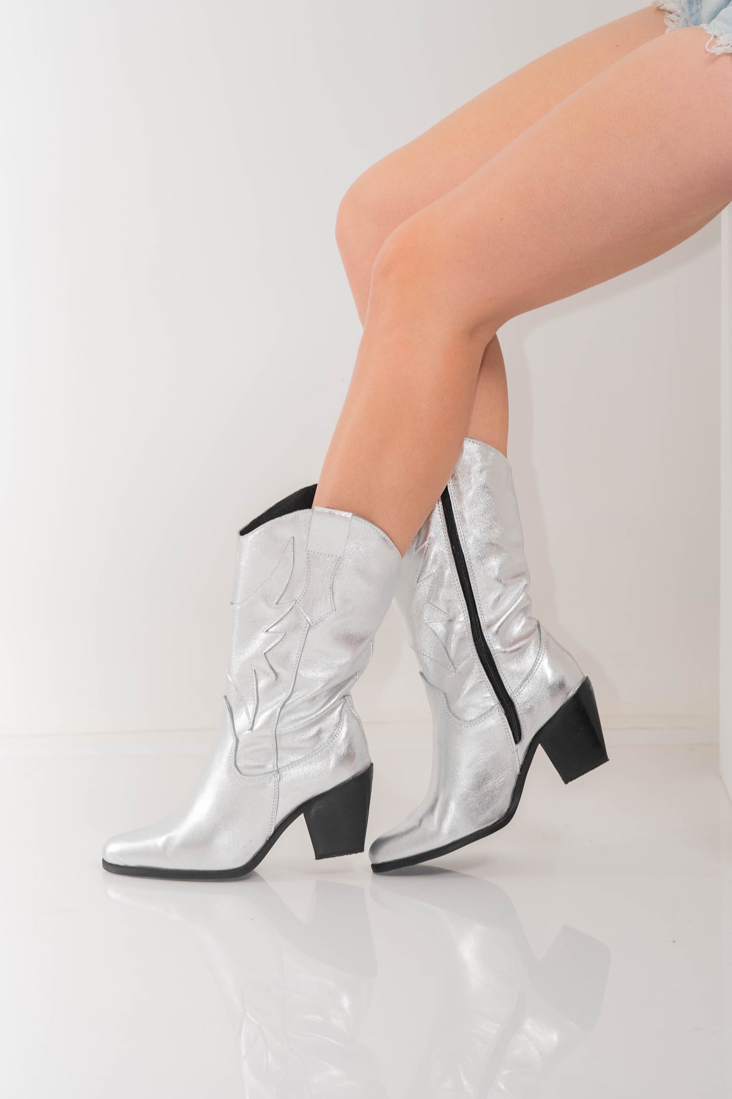 Bota Vaquera Short Platin