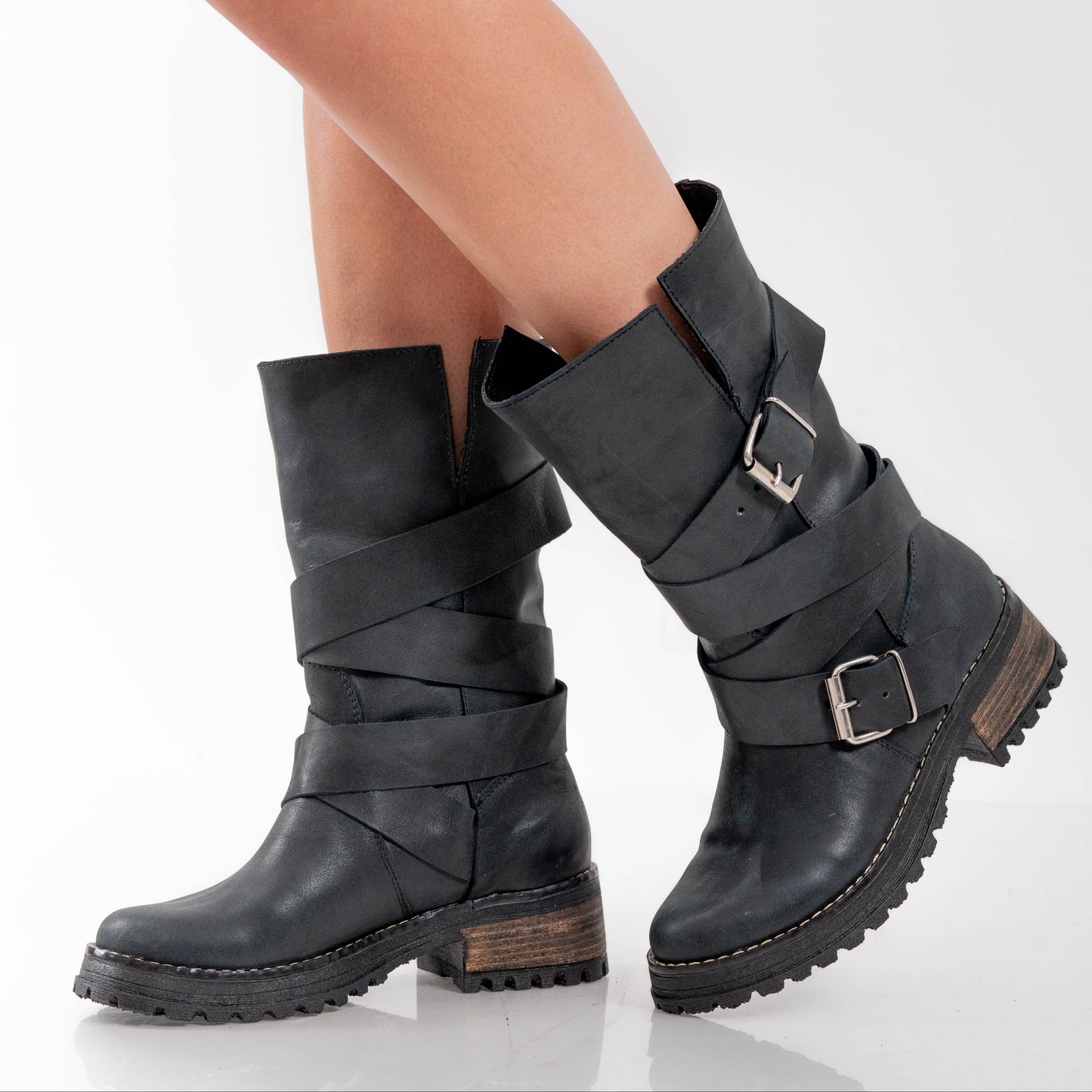 Botas Tiras Negra