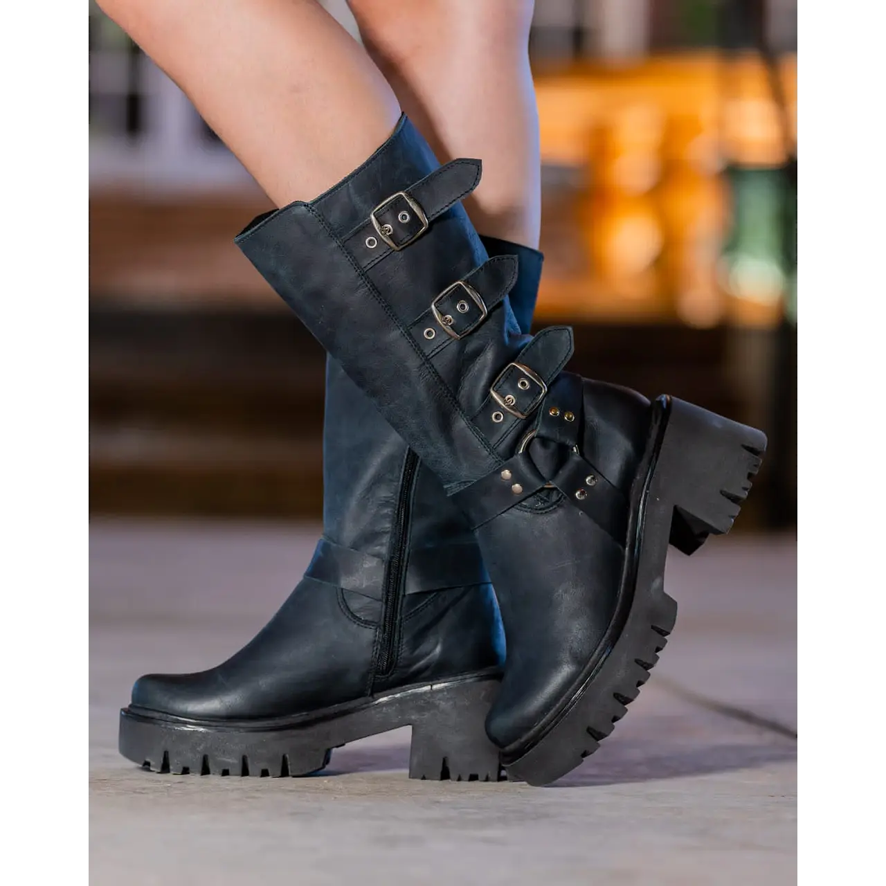Bota Biker Negro