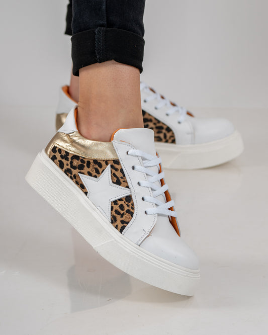 Zapatilla White Leopard
