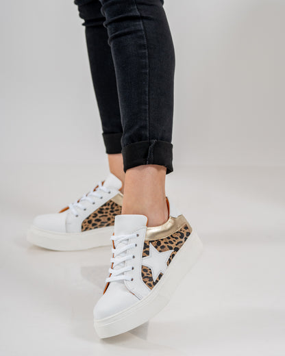 Zapatilla White Leopard