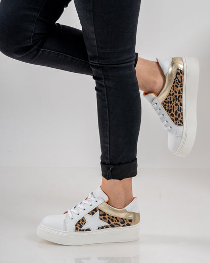 Zapatilla White Leopard