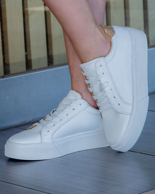 Zapatilla Reptil blanca