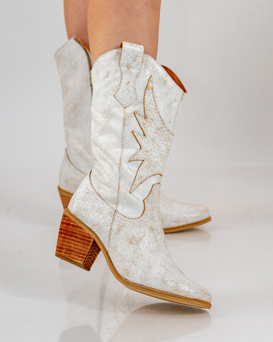 Bota Vaquera Short White